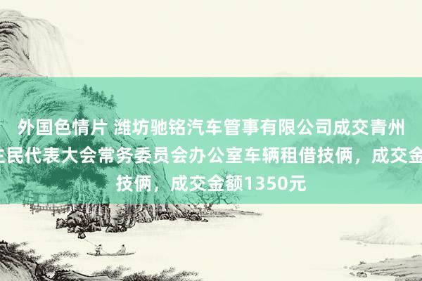 外国色情片 潍坊驰铭汽车管事有限公司成交青州市东说念主民代表大会常务委员会办公室车辆租借技俩，成交金额1350元