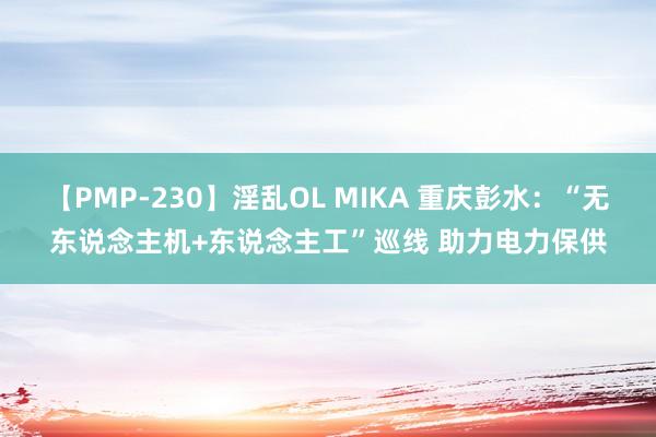 【PMP-230】淫乱OL MIKA 重庆彭水：“无东说念主机+东说念主工”巡线 助力电力保供