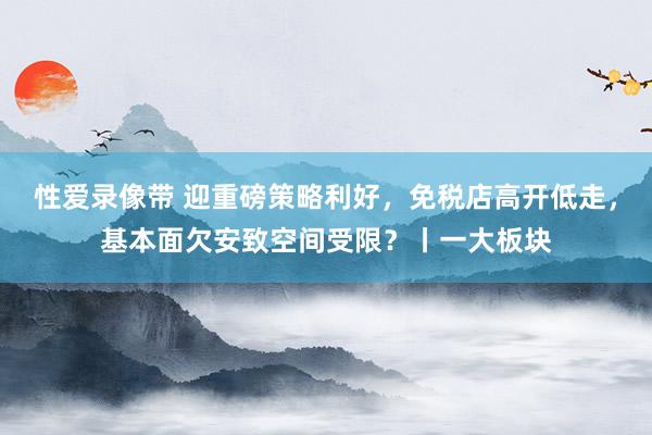 性爱录像带 迎重磅策略利好，免税店高开低走，基本面欠安致空间受限？丨一大板块