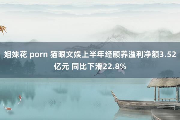 姐妹花 porn 猫眼文娱上半年经颐养溢利净额3.52亿元 同比下滑22.8%