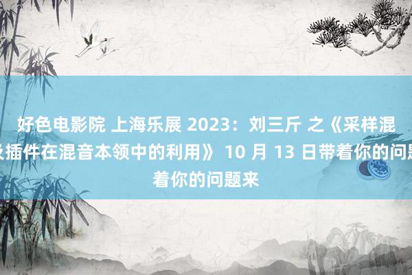 好色电影院 上海乐展 2023：刘三斤 之《采样混响及插件在混音本领中的利用》 10 月 13 日带着你的问题来