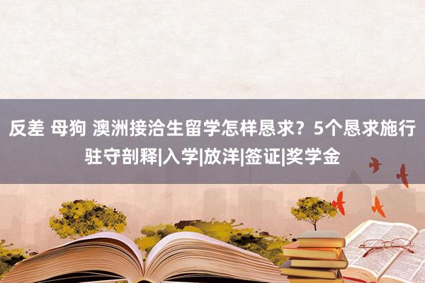 反差 母狗 澳洲接洽生留学怎样恳求？5个恳求施行驻守剖释|入学|放洋|签证|奖学金